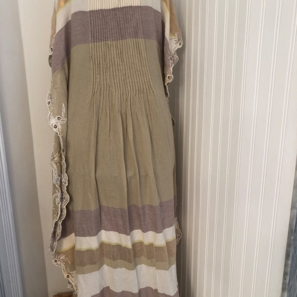 NWOT Anthropologie Hemant and Nandita Cotton Bohemian/Coastal Cotton Maxi Dress - Picture 5 of 8